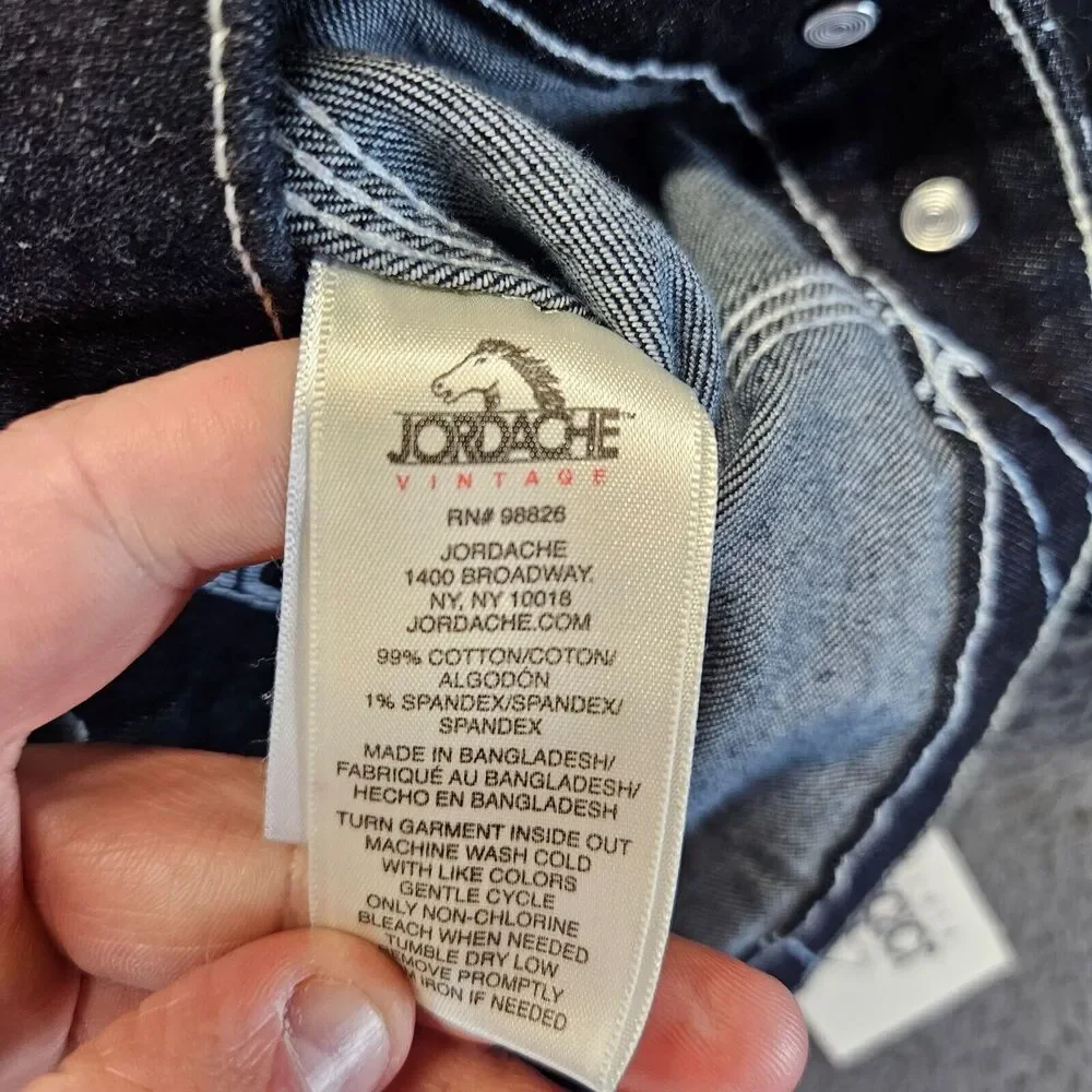 Jordache Denim Jacket Women Size Medium Blue Betty Crop‎ Jacket Dark Wash